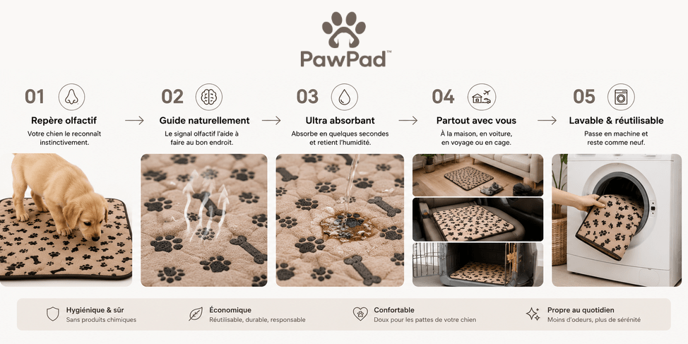 PawPad™ – Tapis éducateur lavable avec phéromones